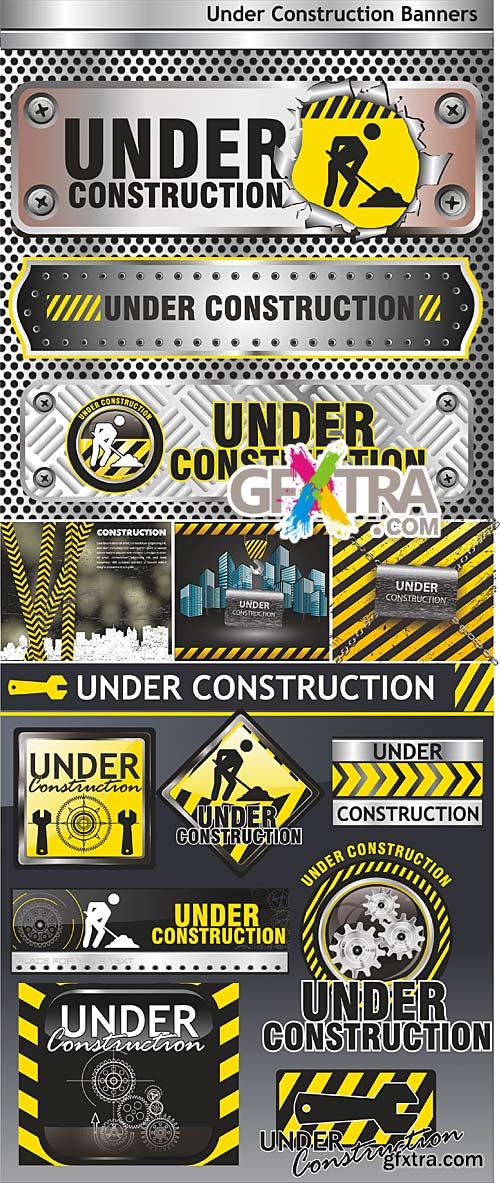 Under construction backgrounds and banners