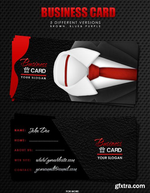 5 Differents Business Cards PSD Template