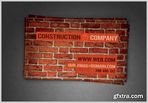 Construction Company Business Card PSD Template