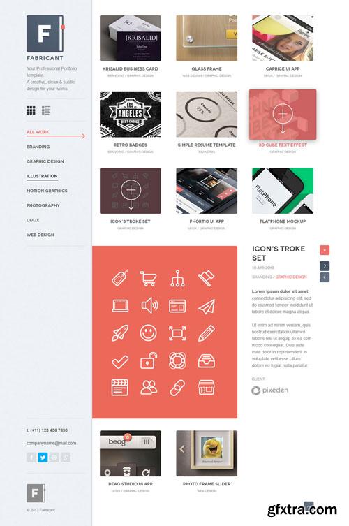 Pixeden - Fabricant Psd Portfolio Template