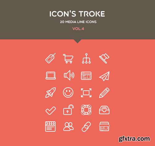 Pixeden - Flat Stroke Line Icons Set Vol4