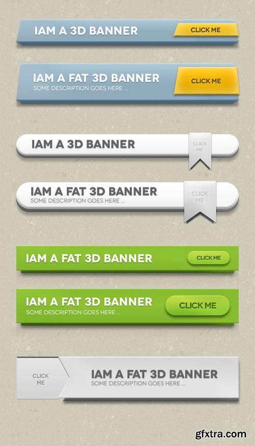 3D Banners PSD