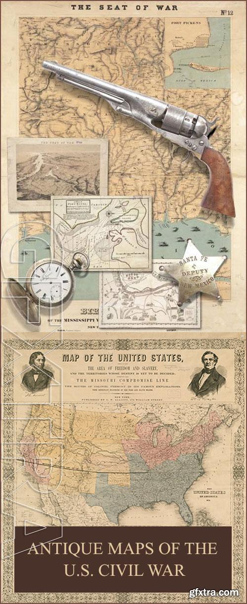 Antique Maps of the U.S. Civil War 67xJPGs