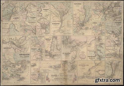 Antique Maps of the U.S. Civil War 67xJPGs