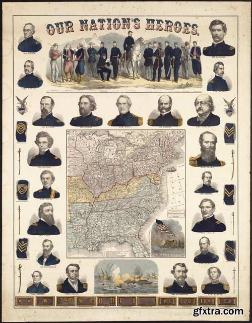 Antique Maps of the U.S. Civil War 67xJPGs