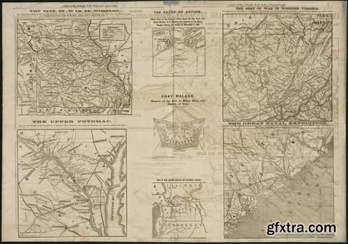 Antique Maps of the U.S. Civil War 67xJPGs