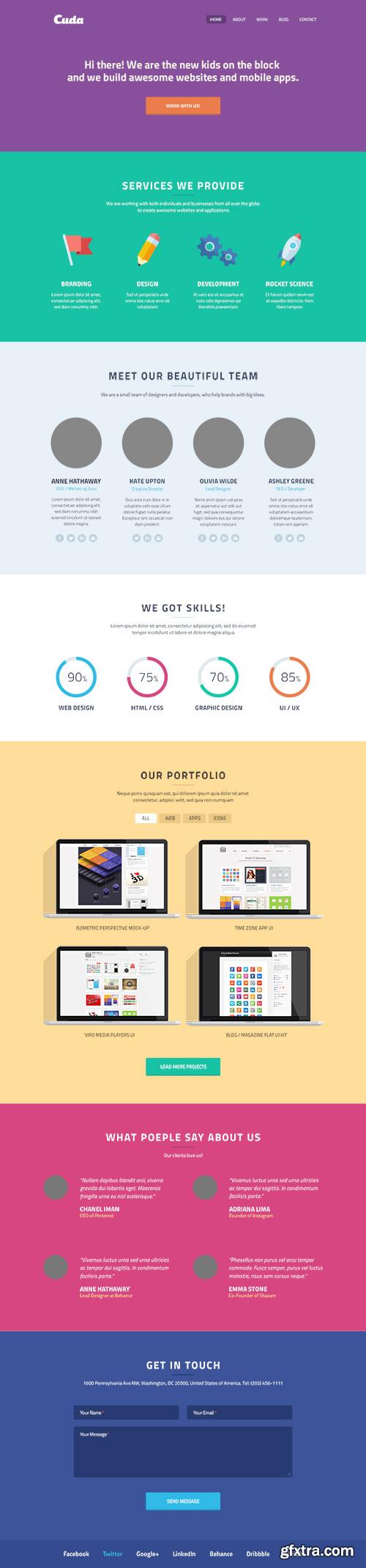 PSD Web Design - Cuda Single Page Portfolio Template