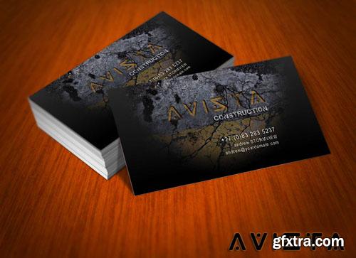 Avista Construction Business Card PSD Template