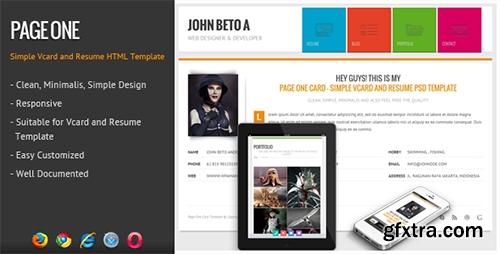 ThemeForest - Page One - Responsive Vcard Resume HTML Template - RIP