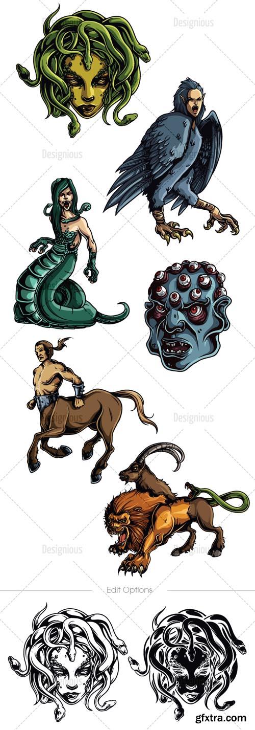 Vector Mythical Creatures Set 12