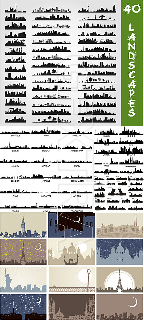 Silhouettes of cities