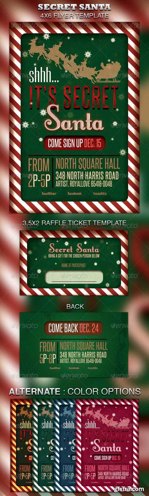 GraphicRiver - Secret Santa Flyer & Raffle Ticket » GFxtra