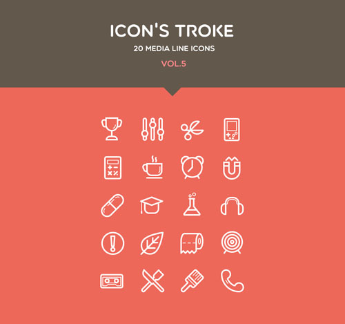 Pixeden - Flat Stroke Line Icons Set Vol5