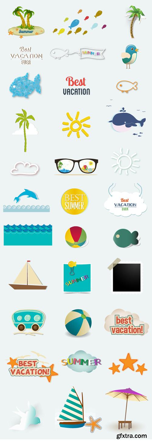 Summer Vector Elements Set 2