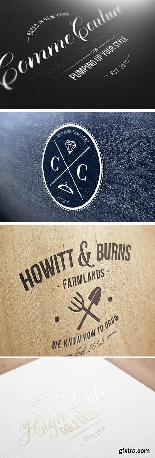 4 Logo Mock-ups PSD