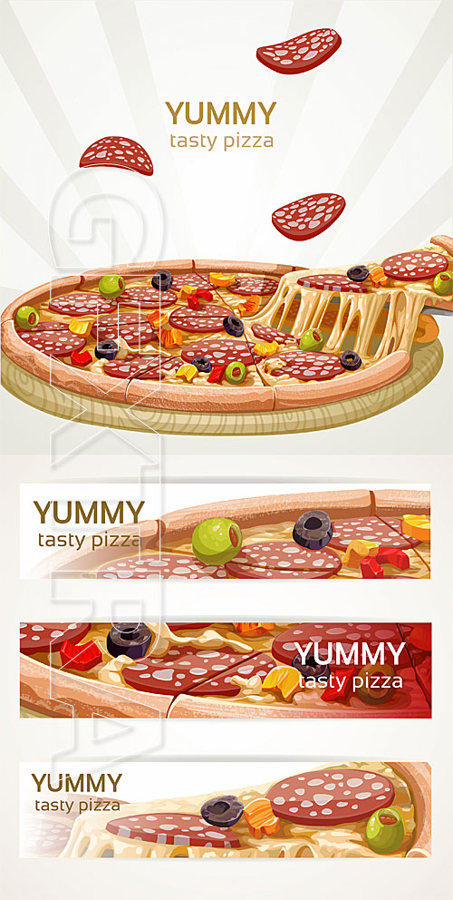 Backgrounds with tasty pizza