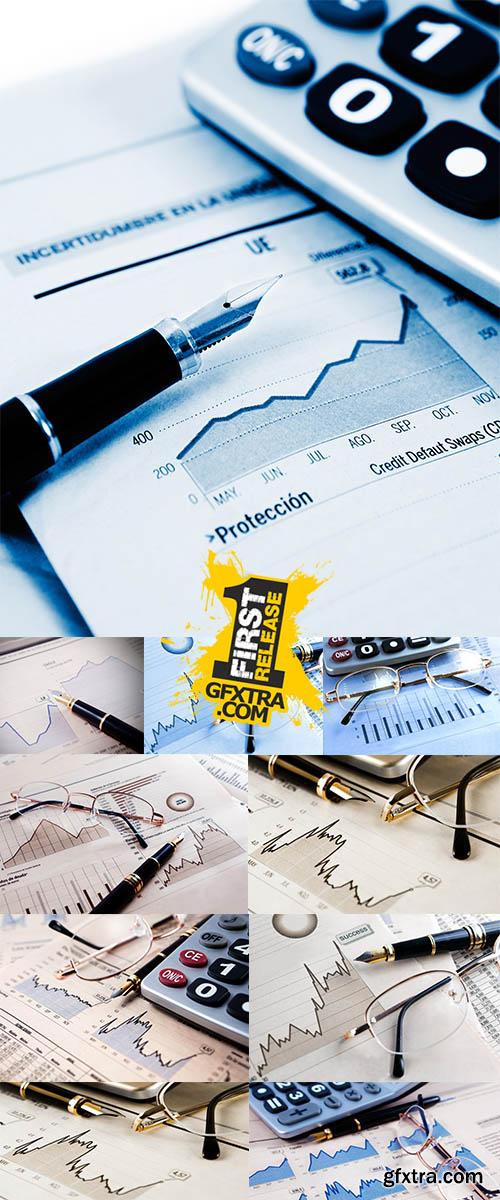 Stock Photo: Business objects, banking and finance
