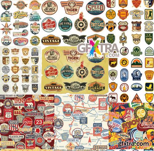 Collection of retro labels