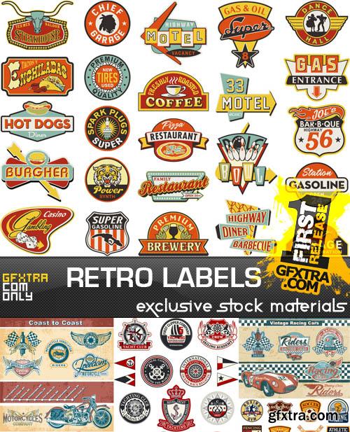 Collection of retro labels