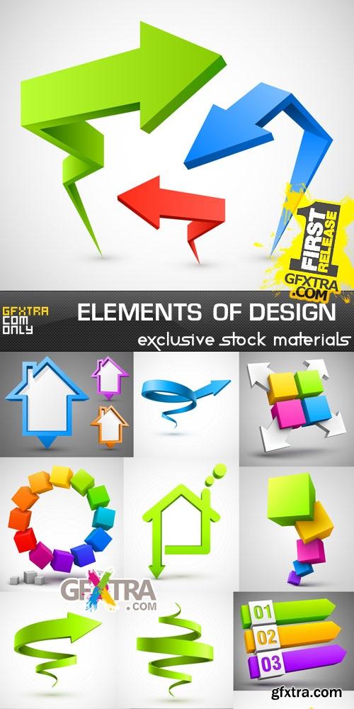 Collection of geometric design elements