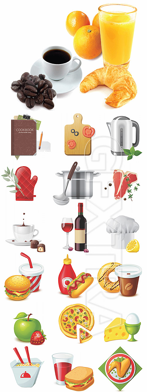 Download Food, drink and cooking vector icons » GFxtra