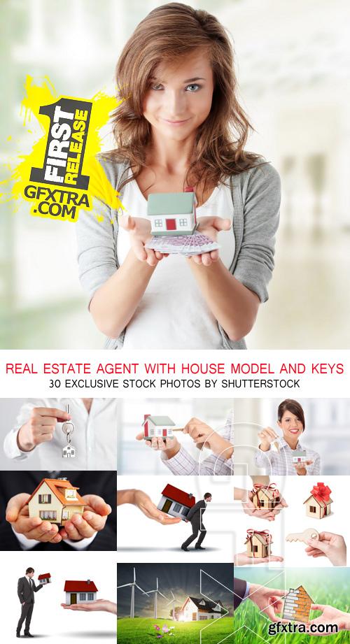 Amazing SS - Real estate agent with house model and keys, 30xJPGs