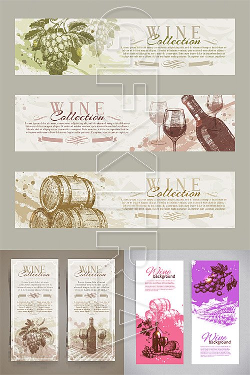 Wine vintage banners