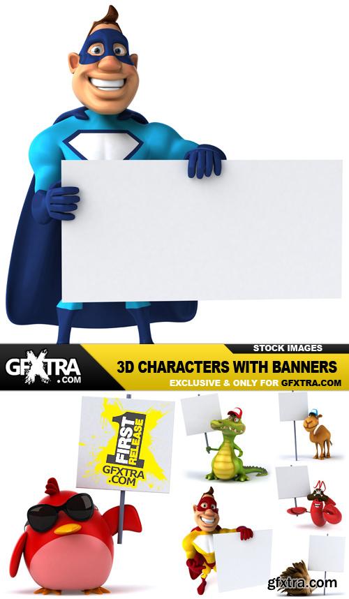 3D Characters With Banners - 25 HQ Images