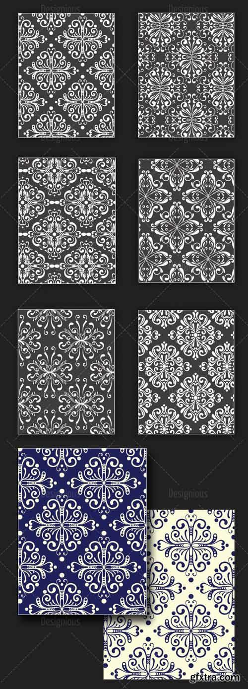 Damask Seamless Patterns Vector Pack 123