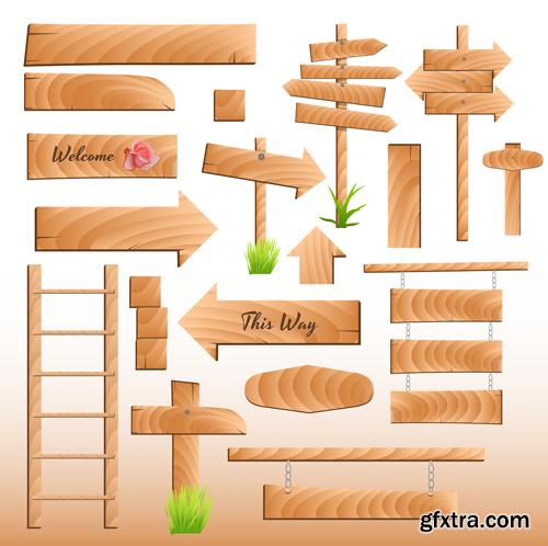 Wooden Boards Vector Elements