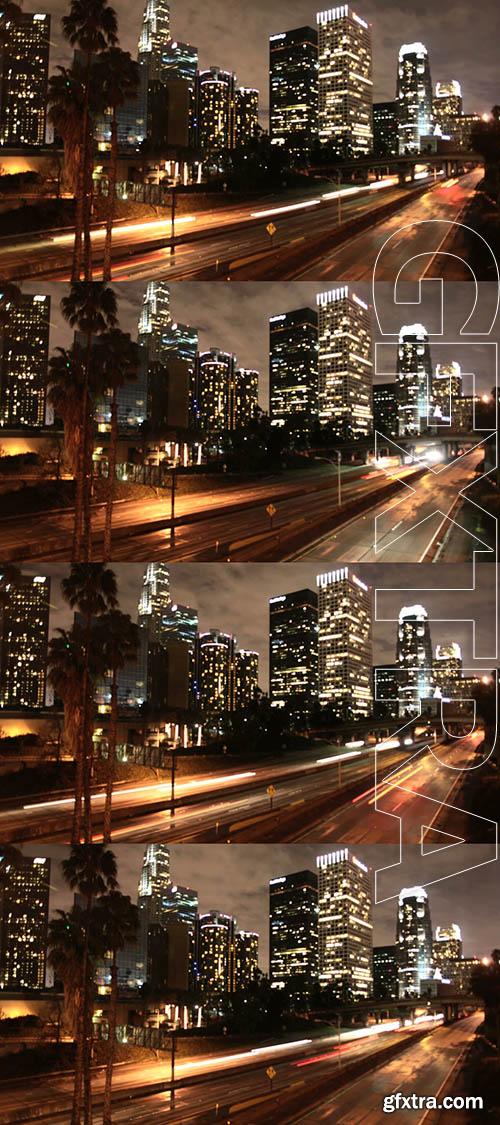 LA Downtown Street Timelapse Stock Video Footage