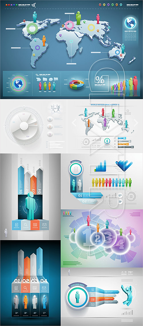 3D people infographics