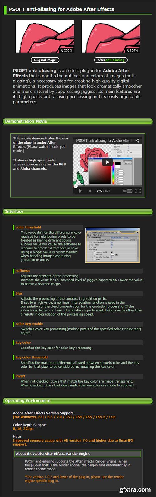 PSOFT anti-aliasing v1.0.9 for After Effects