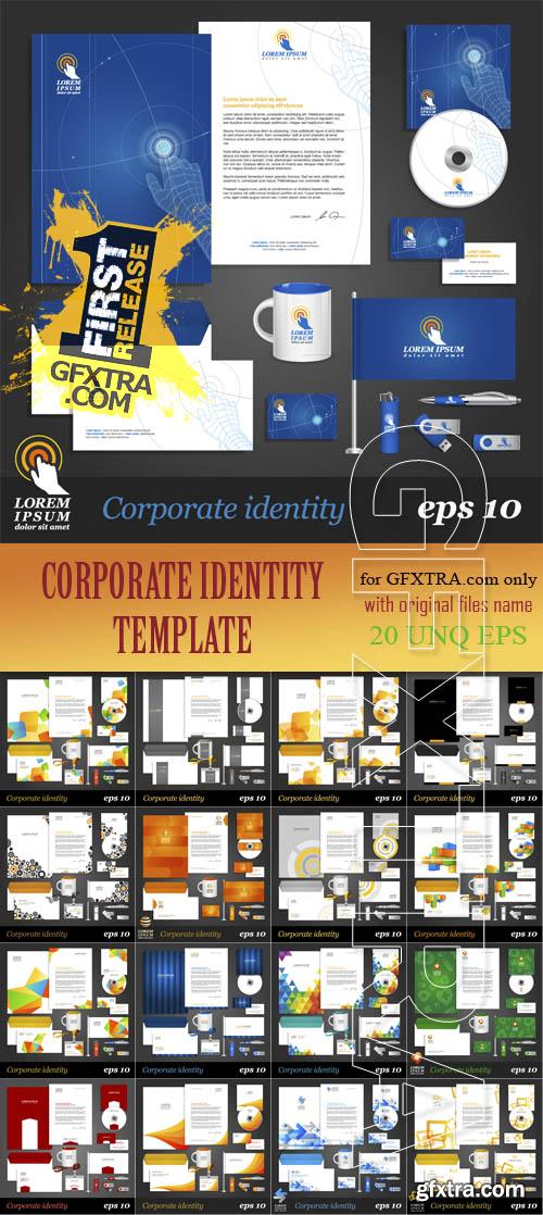 Сorporate identity template, 20xEPS