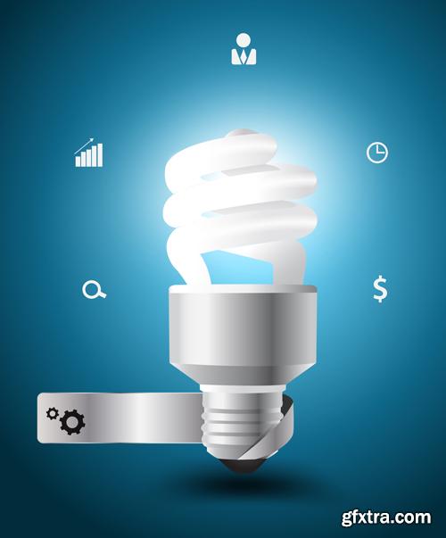 Creative Light Bulb - 25 Vector