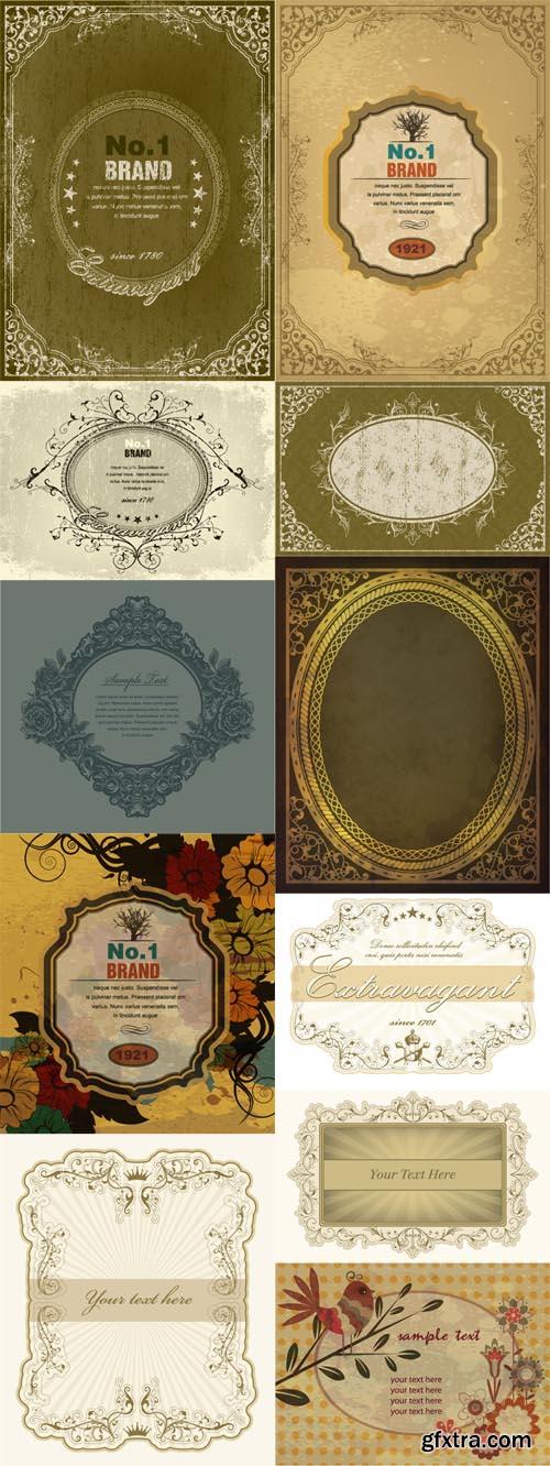 11 Vintage Vector Frames