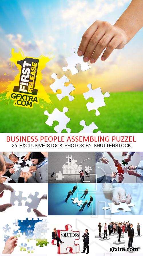 Amazing SS - Business people assembling puzzle, 25xJPGs