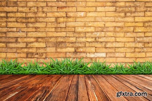 Amazing SS - Grass on wood floor background, 25xJPGs