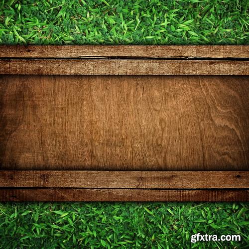 Amazing SS - Grass on wood floor background, 25xJPGs