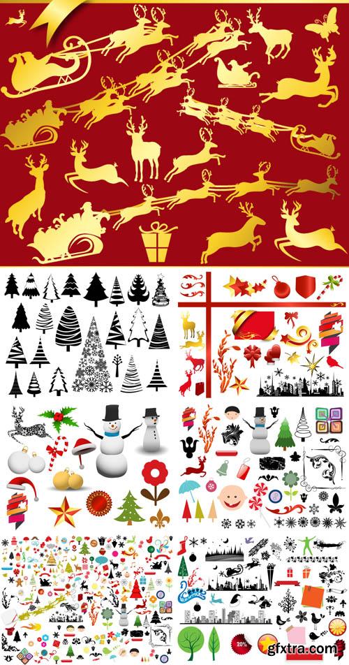 Christmas Vector and Brushes Design Set