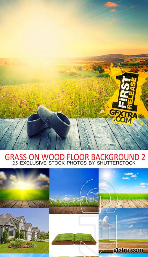 Amazing SS - Grass on wood floor background 2, 25xJPGs