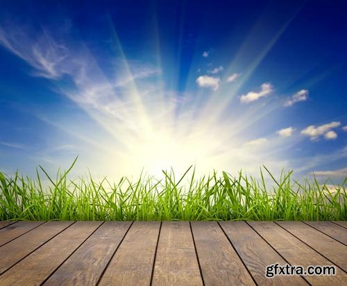 Amazing SS - Grass on wood floor background 2, 25xJPGs