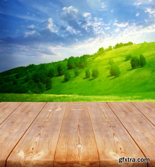 Amazing SS - Grass on wood floor background 2, 25xJPGs