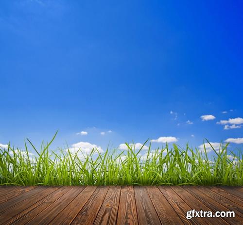 Amazing SS - Grass on wood floor background 2, 25xJPGs