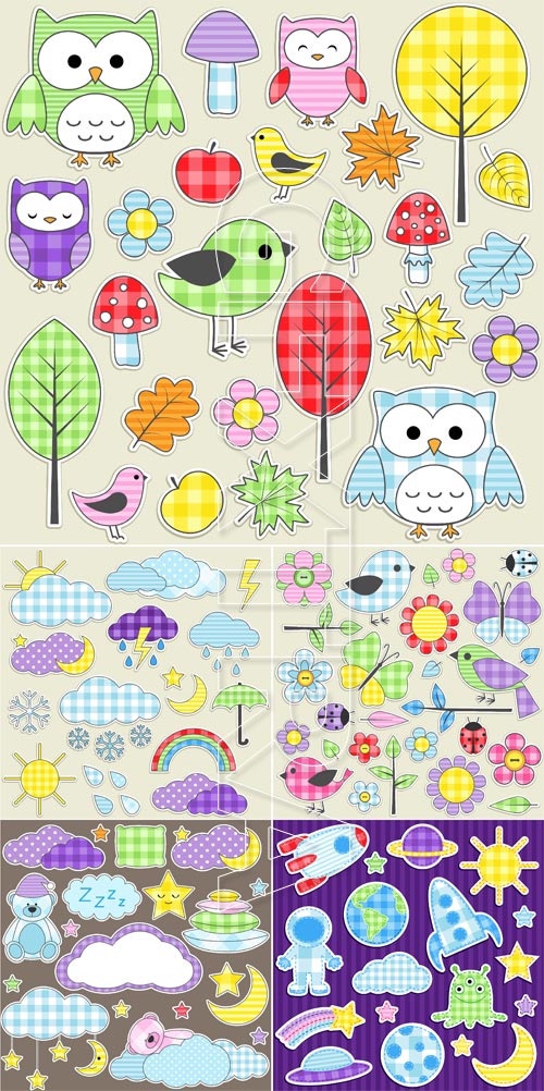 Cute textile stickers