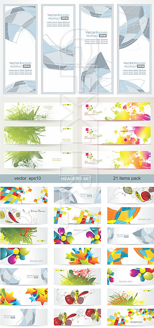 Abstract banners and headers set