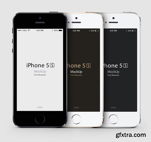 iPhone 5S 3 Colors Mock-up