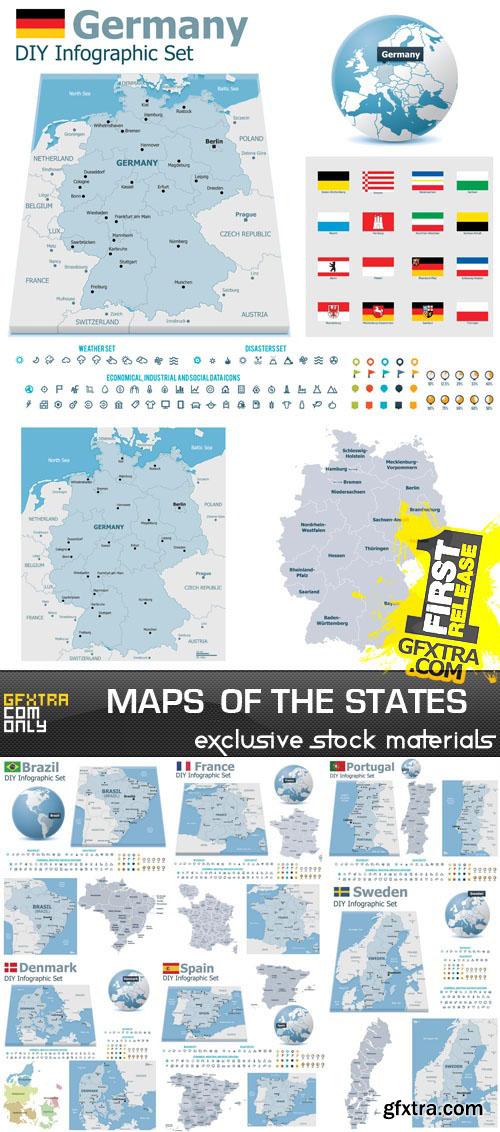 Maps of the states 25xEPS