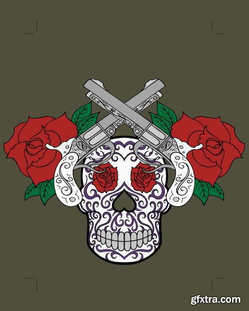 Skull's And Tatto's - Shutterstock 25xEPS