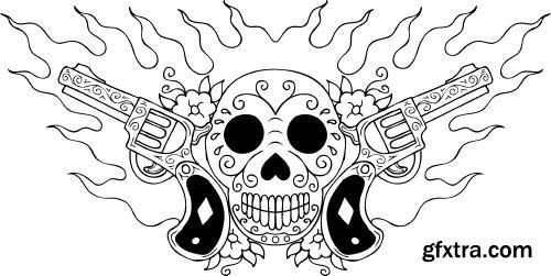 Skull's And Tatto's - Shutterstock 25xEPS